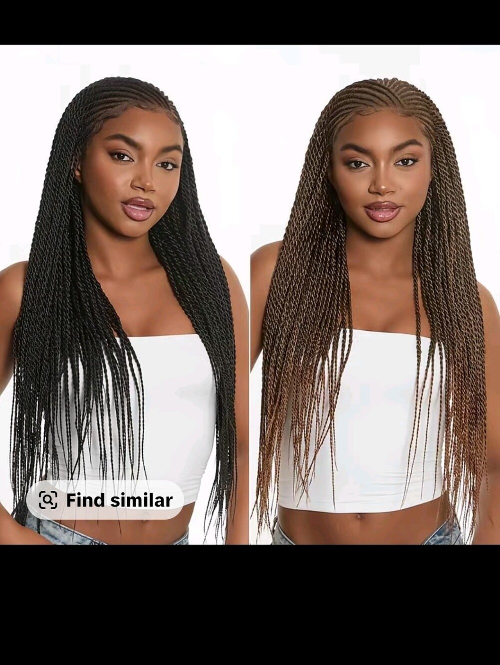Synthetic Twisted Braids Lace Front Wig - Black Only